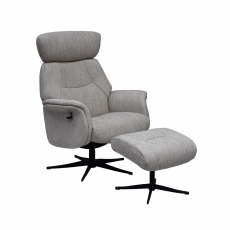 Mila Swivel Recliner Chair and Stool Set with Adjustable Headrest