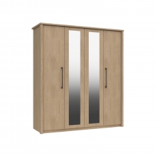 Erin 4 Door Wardrobe with 2 Mirrors