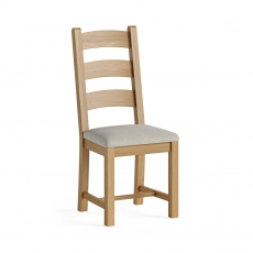 Nanterre Dining Pair Ladder Back Dining Chairs - Fabric Seat Pad