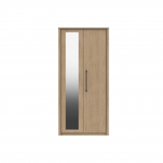 Erin 2 Door Wardrobe with Mirror - 1 Rail - 1 Shelf