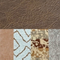 Lazio Brown Leather-Kairo Caramel Fabric Mix
